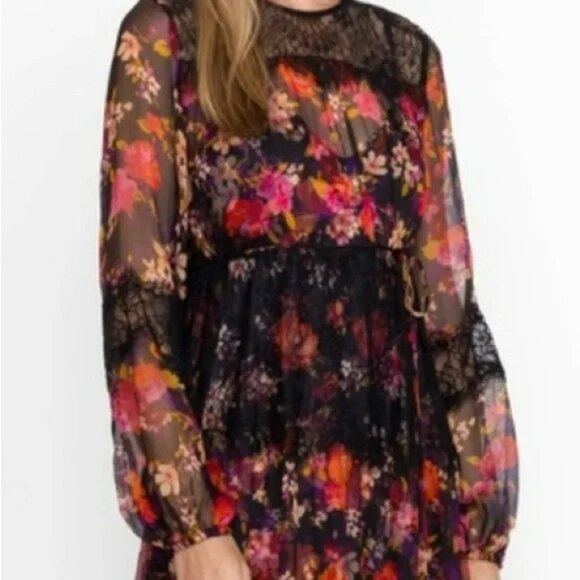 Johnny Was JADE Flora Silk Maxi Dress.  SZ L - Picture 6 of 7